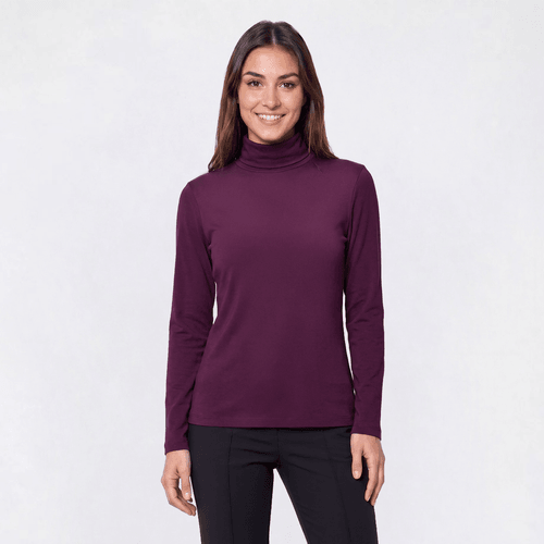 Womens Hasting & Smith Long Sleeve Solid Turtleneck Tee alternate view
